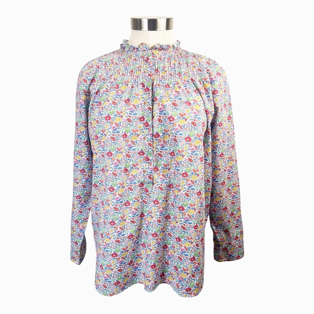 J. Crew Ruffle Classic Popover Shirt in Liberty Favourite  Flowers Size‎ 4